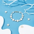 thumbnail image 4 of 10 Pcs 11×4.5mm Brass Enamel Beads with Symbol Flat Round Beads Spacer Metal Loose Beads for Necklace Bracelet - White & Golden, 4 of 7