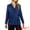Navy Blue, variant on DARING DIVA Women's Elegant Double Tie Wrap Blazer XS Navy Blue