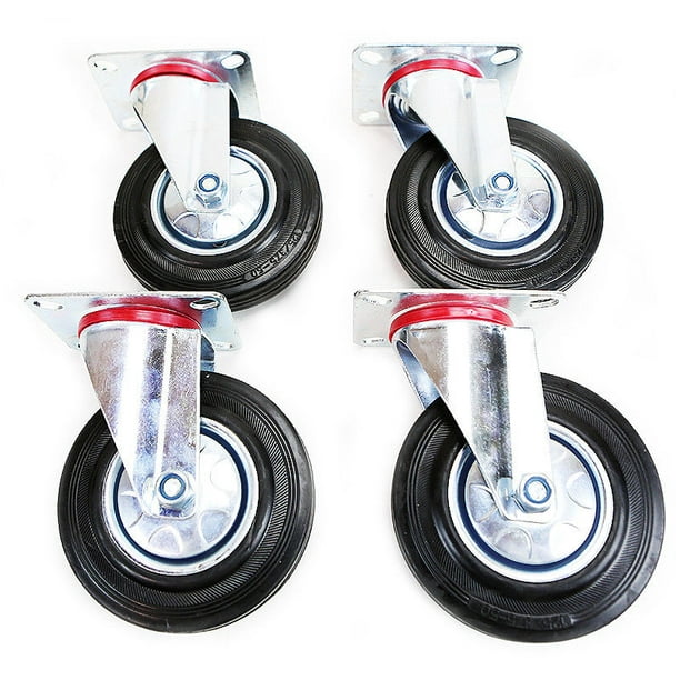 Stark Set of 4PCS Universal 5" Inch Rubber Caster Wheels HD No Noise