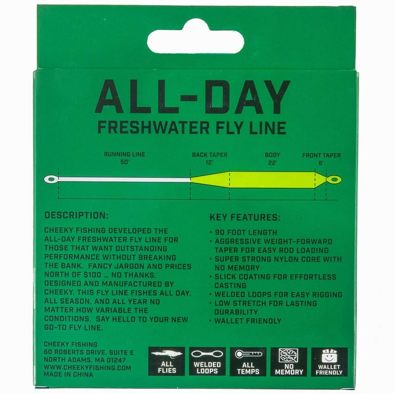 CHEEKY FISHING All-Day Freshwater Mint/Stone 4 WT Fly Line (C-LIN-FLO-4WT)