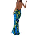 thumbnail image 6 of Caoirhny Women Spaghetti Strap Floral Dress Summer Twisted Cutout Backless Cocktail Party Dress for Beach Nightclub, 6 of 9