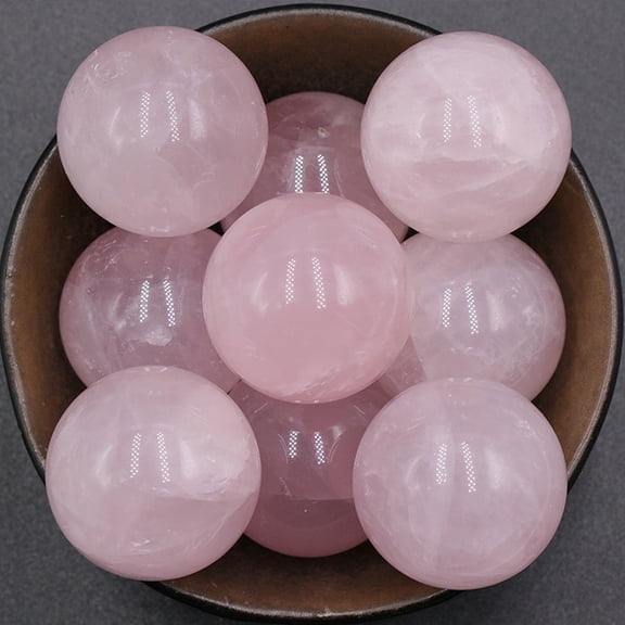 Natural Rose Quartz Crystal Ball Reiki Energy Stone Display Decorations for Healing Meditation Witchcraft 30mm