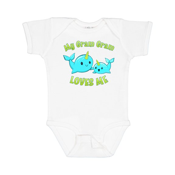 Inktastic My Gram Gram Loves Me- Cute Narwhal Boys or Girls Baby Bodysuit
