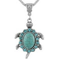 thumbnail image 4 of ORUYROP Collier Pendentif Tortue Turquoise avec Strass Plaqué Argent, 4 of 4