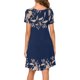 thumbnail image 4 of Mini vestido estampado de playa de manga corta con cuello en O informal de verano para mujer Fridja  qw4119, 4 of 6