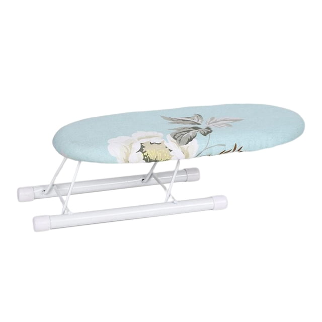 Rongfmy Portable Ironing Board Foldable Legs Compact Anti Slip for Dorm Desk Light Blue
