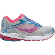 Saucony Girl's Ride 6, Grey/Pink/Blue, 3 M US