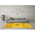 thumbnail image 3 of Ahgly Company Indoor Round Abstract Yellow Modern Area Rugs, 5' Round, 3 of 4