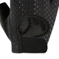 thumbnail image 4 of Guantes de entrenamiento transpirables antideslizantes para levantamiento de pesas, ligeros, con protección para la palma, de medio dedo, para fitness, para mujer, XG31, color negro, talla S, 4 of 12