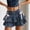 Blue, variant on Women's Bow High Waist Retro Pleated Skirt A-line Mini Denim Skirt (Blue S)