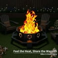 thumbnail image 6 of 43 inch Fire Pit, Outdoor Wood Burning Fire Pit Octagonal Heavy Duty Firepit for Camping, Backyard, Patio, Black, 6 of 7