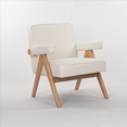 thumbnail image 2 of Solid Wood Leisure Chair with Cushions and Handrails for Living Room, Bedroom, Study, Set of 1, 2 of 6