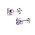 thumbnail image 3 of Amethyst 5mm Round-Cut Solitaire Sterling Silver Stud Earrings, 3 of 3