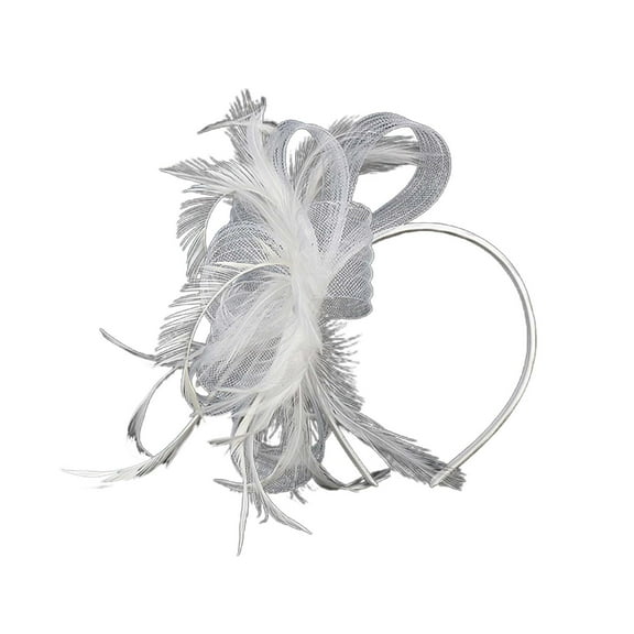 Ediodpoh English Style Mini Top Hat with Bride Hair Accessory Headband for Evening Party Decoration White