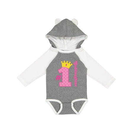 

Inktastic Number One Goddaughter Gift Baby Girl Long Sleeve Bodysuit