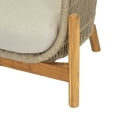 thumbnail image 4 of Christopher Knight Home Coastal  Outdoor Woven Rope Lounge Chairs, Solid Wood Frame, Beige Cushions, Set of 2, 4 of 11
