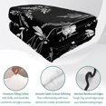 thumbnail image 4 of Quilts Twin Size, Black Wildflowers Soft Comforter Bedding Set for Bed, Farmhouse Floral Botanical Leaves Lightweight Quilted Bedspread with Pillow Cover(2 Pieces) for All Season, 68x86 Inch, 4 of 9