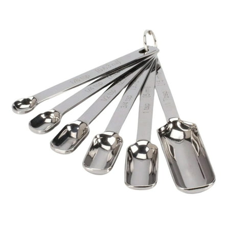 

UDIYO Measuring Spoon 1 Set Square Head Measuring Spoon Anti-rust Stainless Steel Comfortable Grip Measure Scoop Set Kitchen Gadget