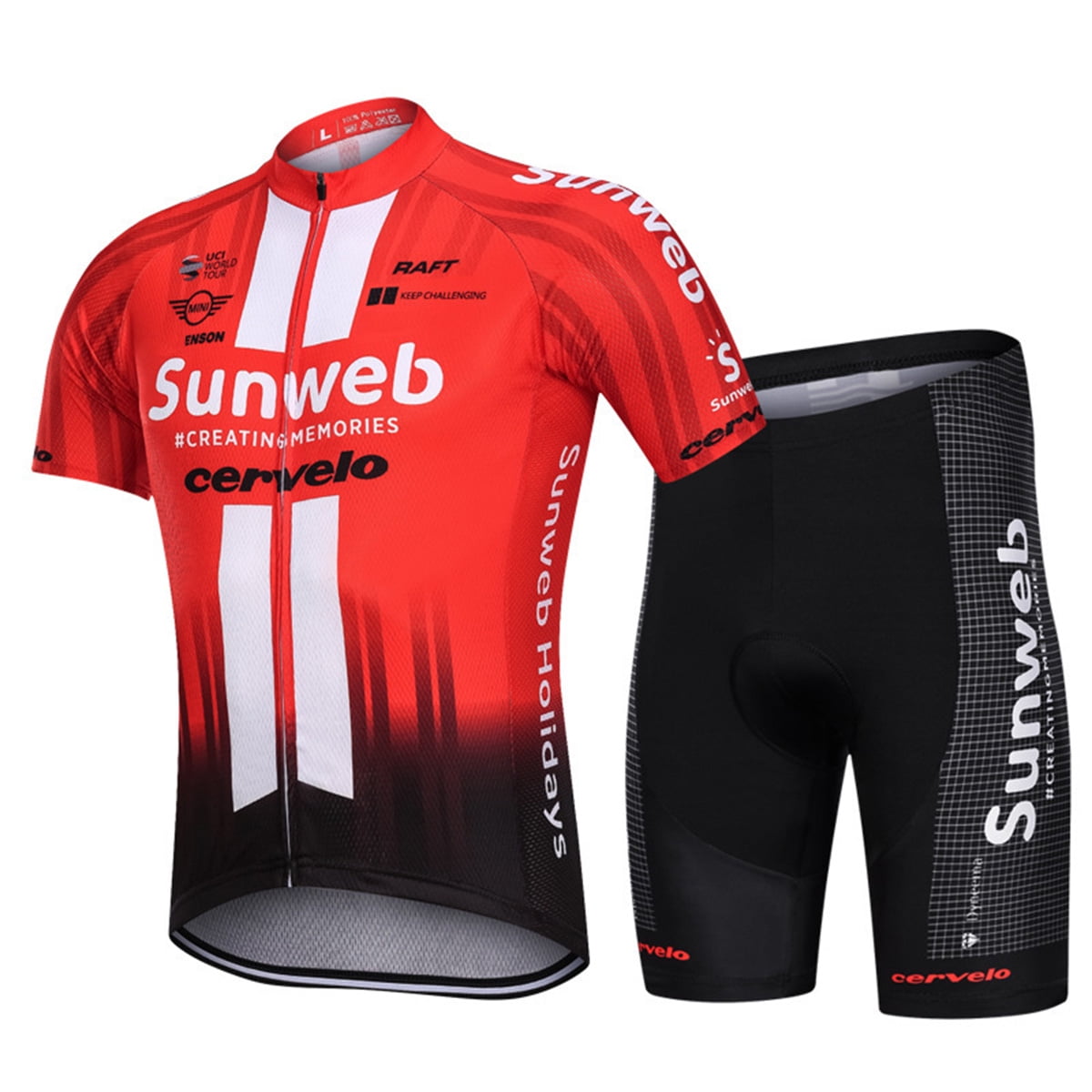 Mens Team Cycling Jersey Bib Shorts Set Pants Cycling Short Sleeve Jersey Shirt