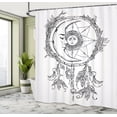 thumbnail image 5 of Ambesonne Tribal Shower Curtain, Dreamcatcher Moon, 69"Wx84"L, Black White, 5 of 5