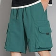 thumbnail image 6 of Up to 65% off Xunlbb Men's Cargo Shorts with Pockets Men's Summer Casual Solid Color Portable Fashion Pockets Drawstring Elastic Waist Zipper Comfortable Shorts Cargo Pant Gift for Him, M-4XL, 6 of 7