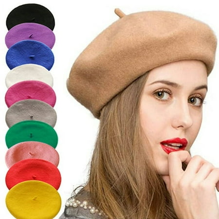 Cheers.US Wool Beret Hat French Style Beanie Hats Fashion Ladies Beret Caps for Women Girls Lady