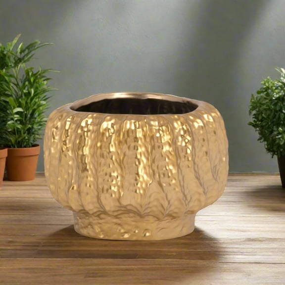 Bella Stoneware Gold Pot