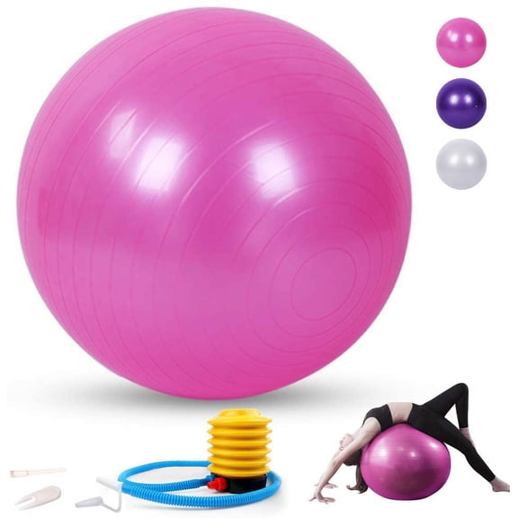 75cm Yoga Ball, Exercise Ball for Fitness, Stability, Balance & Birthing, Anti-Burst Professional Quality Design Balance Ball Pilates Core&Workout Ball with Quick Pump - Home Gym