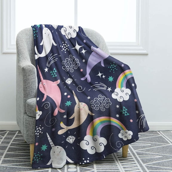 Narwhals Gifts Blanket for Adult Kids, Narwhals Throw Blankets Gifts for Women Girls, Christmas Birthday Valentine''s Day Animal Narwhals Decor Gifts for Home Bed Couch