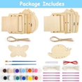 thumbnail image 2 of Kit de casa para pájaros para bricolaje, 2 juegos de casas para pájaros de madera sin terminar para pintar, kit para hacer casas para pájaros de madera con campanillas para niños y niños, 2 of 5