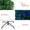 HOMCOM 3/4/5/6/7FT Tall Artificial Tree Multi-Colored Fiber Optic LED Pre-Lit Holiday Home Christmas Decoration, Green