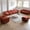 Orange, variant on bokifol L-Shaped Sectional Sofa,4 Seats with Ottomans(L Shape) and Modular Sofa and Easy to Assemble for Living Room,Green