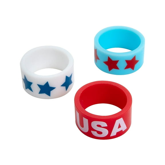 Patriotic Silicone Rings - 48 Pieces