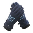 thumbnail image 2 of NIBOLOG 1 Pair Ski Gloves Water-Resistant Plush Lining Thickened Winter Warm Gloves Unisex Touchscreen Snowboarding Gloves, 2 of 8