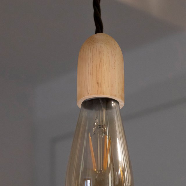 Mobutofu 1Pcs Light Brown Wood Lamp Base for Table Lamps with E27 Socket