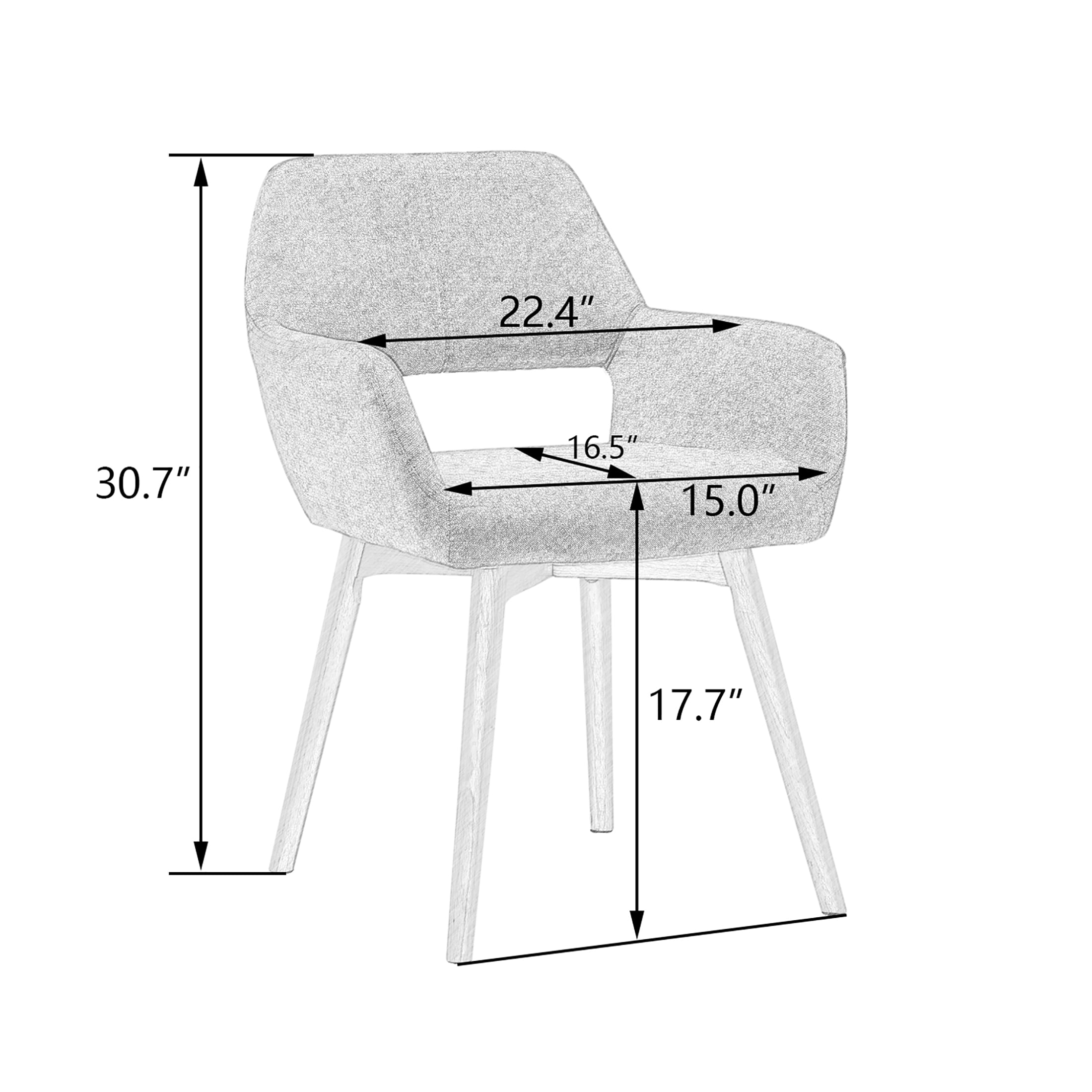 Homy Grigio Dining Chairs Set of 2 Kitchen & Dining Room Chairs for Kitchen Chairs with Armrest (Beige)