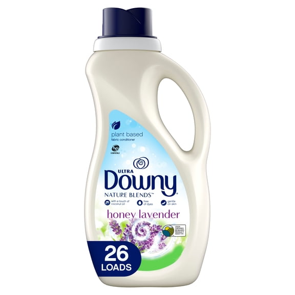 Downy Nature Blends Liquid Fabric Conditioner (Fabric Softener), Honey Lavender, 52 Loads 44 fl oz