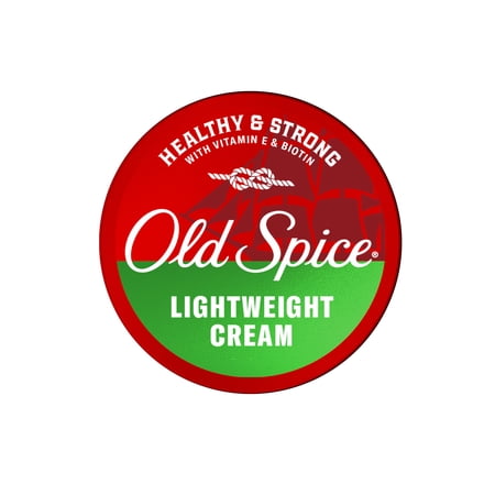 Old Spice Lightweight Cream for Men Healthy and Strong with Vitamin E and Biotin Men s Hair Styling Lightweight Cream Low-Medium Hold Matte Finish 2.22 oz