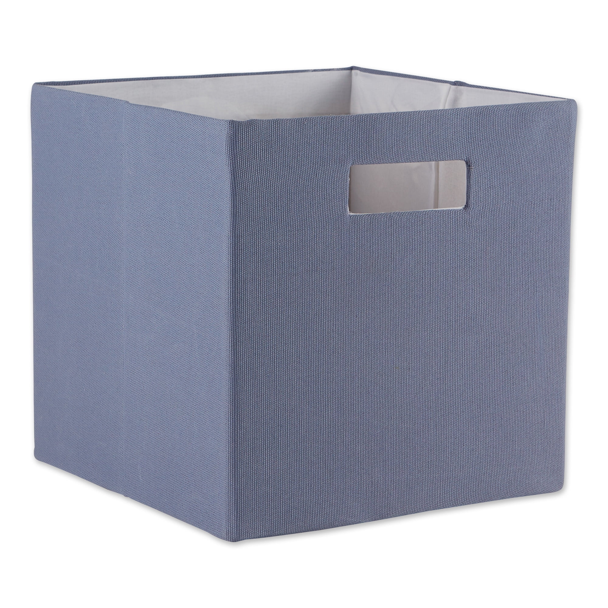 13" Stonewash Blue Solid Cube Square Storage Bin