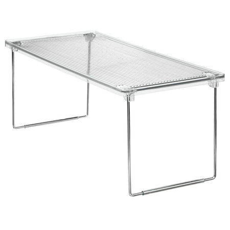 Chrome Stacking Shelf - Mainstays Stacking Storage Shelf, Clear/Chrome