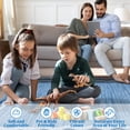 thumbnail image 1 of Washable Living Room Rug 8x10 Large Modern Scalloped Area Rugs with Non-Slip Backing, Stain-Resistant Foldable Floor Mat, Contemporary Low Pile Indoor Carpet for Bedroom, Office, Blue, 1 of 8