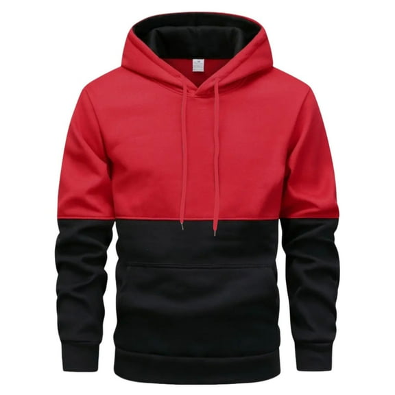 ersvoioy Mens Zip Up Hoodies Color Block Splicing Hooded Sweatshirt Jacket with Pockets Long Sleeve Drawstring Casual Loose Fit Cotton Athletic Comfortable Cotton Fall Winter Sports Sweat Top XXXL
