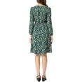 thumbnail image 3 of INSPIRE CHIC Women's Floral Print Swing Long Sleeve V-Neck Midi Dress, 3 of 5