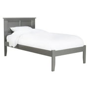 Leo & Lacey Twin Platform Bed with Open Foot Board in Gray