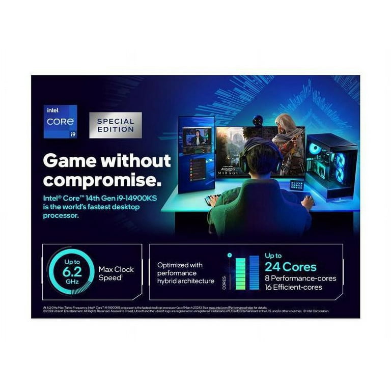 Intel i9-14900KS CPU - 24 cores, 32 Threads, 6.2 GHz, UHD Graphics