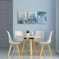 thumbnail image 4 of Natural Wood Framed Abstract Paintings Canvas Wall Art For Living Room Bedroom Decoration Office Wall Decor Blue Abstract Watercolor Pictures Home Decoration Posters Artwork 3 Piece Framed Art Prints, 4 of 6