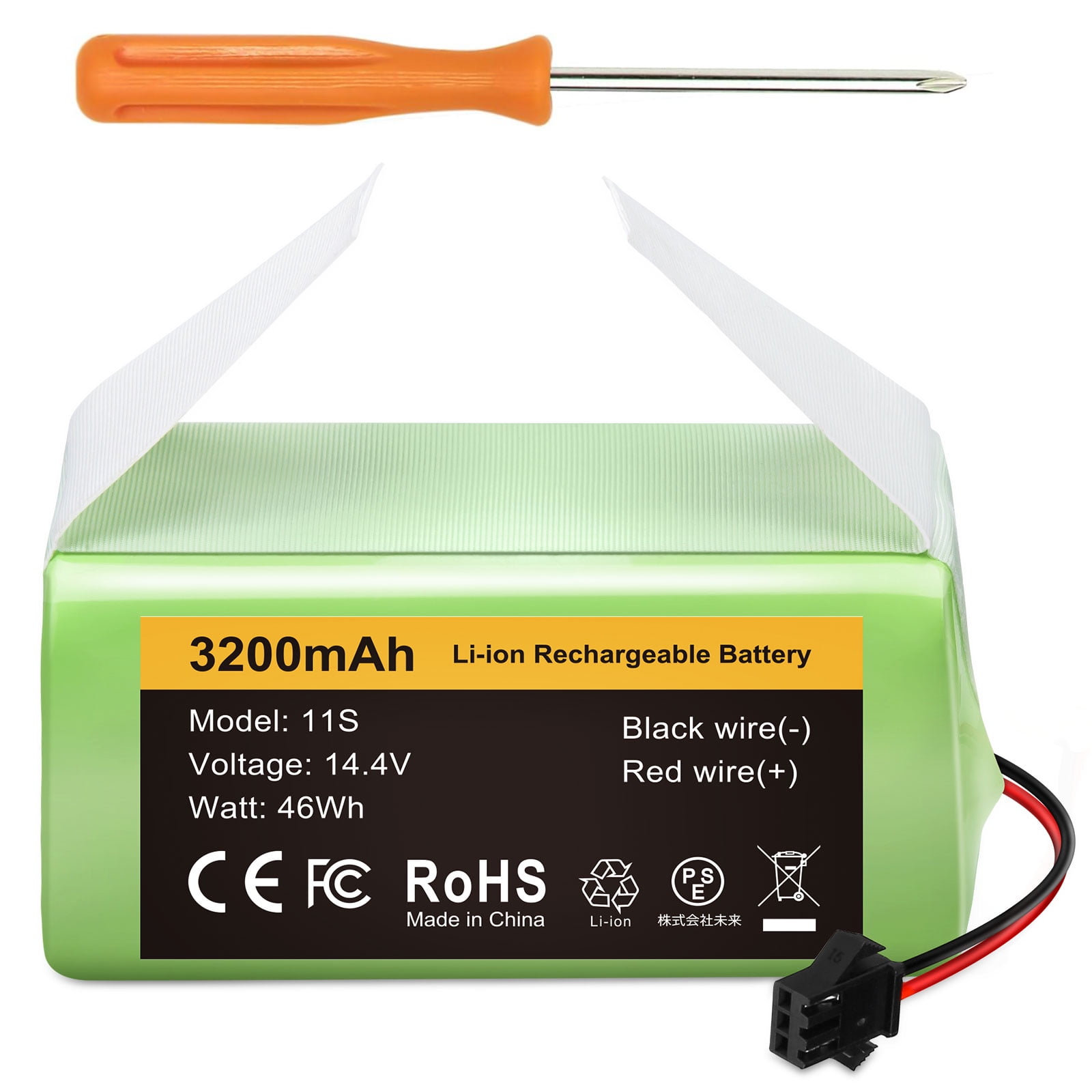 Batterie LabTEC 14,4V 4000mAh Pour Eufy RoboVac 11S/12/15C/30C Et Ecovacs Deebot N79S – Remplacement + Tournevis - 8