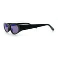 thumbnail image 6 of Womens Oval Color Mirror Rectangle Retro 90s Thick Temple Sunglasses Black - Blue Mirror, 6 of 7
