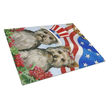 

Carolines Treasures PPP3245LCB Yorkie USA Glass Cutting Board Large 12H x 16W multicolor