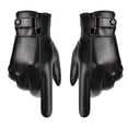 thumbnail image 1 of Guantes de invierno para hombre, de piel sintética, para pantalla táctil, para escribir mensajes de texto, cálidos y suaves, para otoño e invierno. Negro 245 cm, 1 of 7